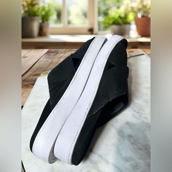 VIONIC Splendid Lou Black Leather Suede Slide Sandals Size 8 EU 39 - Picture 11 of 12